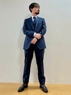 「アイテム（スーツセット）」を使った、BEAMS HEART MENさん（メンズ・173cm）の秋コーディネート