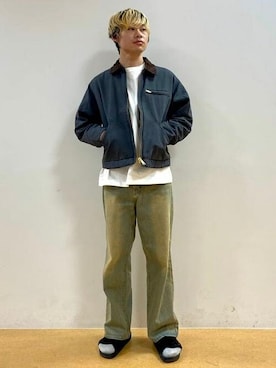 「ワーク」｜「アイテム（ブルゾン）」を使った、BEAMS HEART MENさん（メンズ・173cm）の秋コーディネート