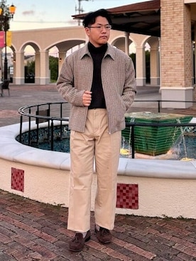 「アイテム（ライダースジャケット、その他）」を使った、BEAMS HEART MENさん（メンズ・165cm）の秋コーディネート