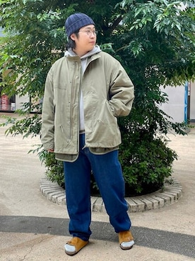 「秋コーデ」｜「アイテム（モッズコート）」を使った、BEAMS HEART MENさん（メンズ・168cm）の秋コーディネート