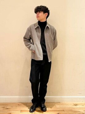 「アイテム（ライダースジャケット、その他）」を使った、BEAMS HEART MENさん（メンズ・174cm）の秋コーディネート