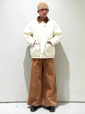 「アイテム（ブルゾン、ベージュ系）」を使った、BEAMS HEART MENさん（メンズ・165cm）の秋コーディネート