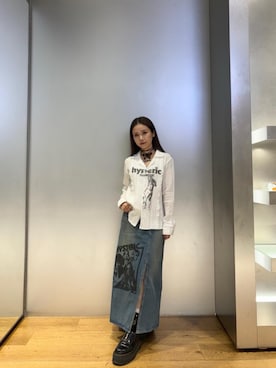 「HYSTERIC GLAMOUR（ヒステリックグラマー）のアイテム（チョーカー）」を使った、アミさん（レディース・149cm）の秋コーディネート