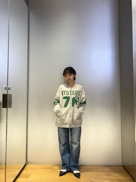 「HYSTERIC GLAMOUR（ヒステリックグラマー）のアイテム（その他アウター）」を使った、アミさん（レディース・149cm）の冬コーディネート
