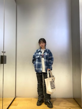 「HYSTERIC GLAMOUR（ヒステリックグラマー）のアイテム（その他アウター）」を使った、アミさん（レディース・149cm）の冬コーディネート