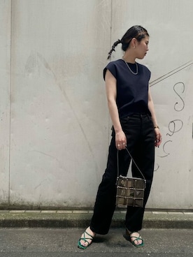 「アイテム（サンダル、グリーン系）」を使った、ebiyuki0830さん（レディース・164cm）の夏コーディネート