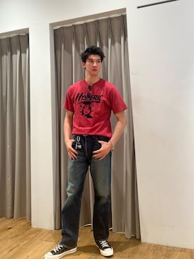 「HYSTERIC GLAMOUR（ヒステリックグラマー）の【26～28cm】サイドジップ ハイカットスニーカー（スニーカー）」を使った、sonさん（メンズ・177cm）の夏コーディネート