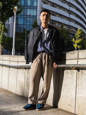 「JOURNAL STANDARD relume（ジャーナルスタンダード　レリューム）のアイテム（MA-1）」を使った、あつくんさん（メンズ・165cm）の秋コーディネート