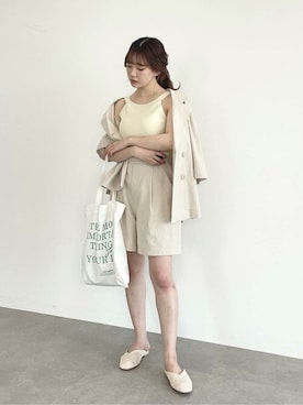 「koe（コエ）のアイテム（ジャケット/アウター）」を使った、koe_officialさん（レディース・160cm）の夏コーディネート
