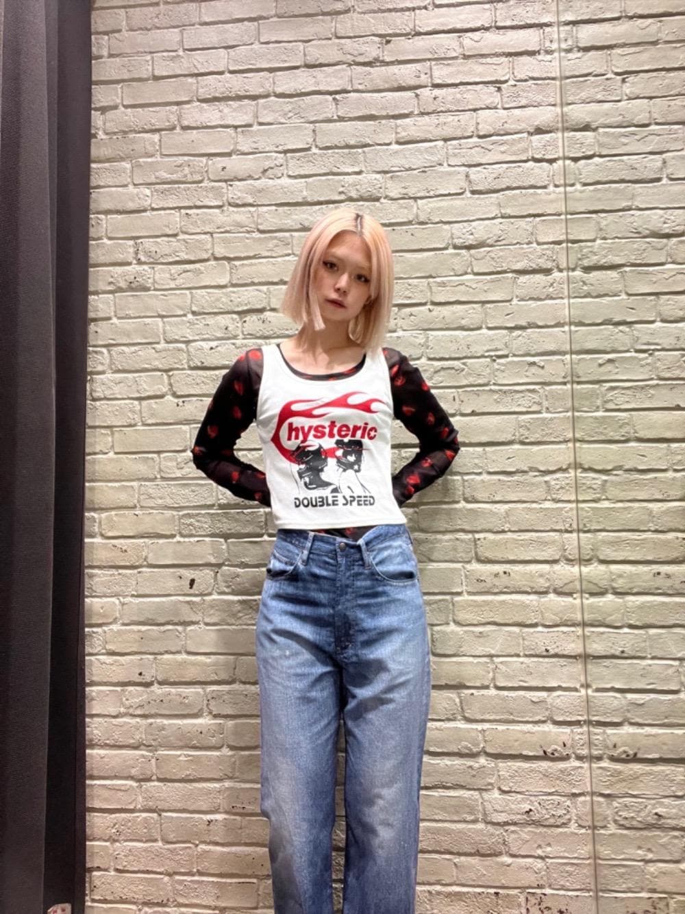 HYSTERIC GLAMOUR 転写ストレートパンツ　ユニセックス HYSTERIC GLAMOUR（ヒステリックグラマー）の「VINTAGE DENIM