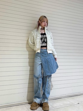 「HYSTERIC GLAMOUR（ヒステリックグラマー）のアイテム（デニムパンツ）」を使った、ysan0514さん（レディース・163cm）の秋コーディネート