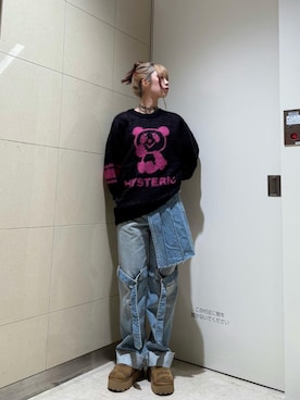 「HYSTERIC GLAMOUR（ヒステリックグラマー）のアイテム（デニムパンツ）」を使った、ysan0514さん（レディース・163cm）の秋コーディネート