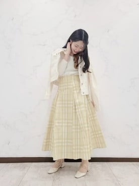 「PROPORTION BODY DRESSING（プロポーションボディドレッシング）のアイテム（テーラードジャケット）」を使った、PROPORTION STAFFさん（レディース・157cm）の春コーディネート
