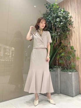「PROPORTION BODY DRESSING（プロポーションボディドレッシング）のアイテム（テーラードジャケット）」を使った、PROPORTION STAFFさん（レディース・162cm）の春コーディネート