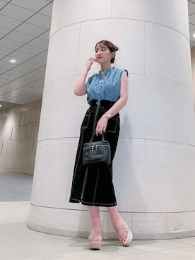 「コットンレース」｜PROPORTION STAFFさん（レディース・158cm）の夏コーディネート