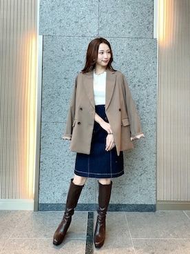 「PROPORTION BODY DRESSING（プロポーションボディドレッシング）のアイテム（テーラードジャケット）」を使った、PROPORTION STAFFさん（レディース・153cm）の秋コーディネート