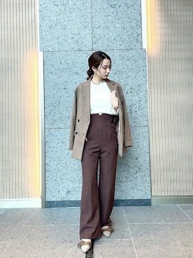 「PROPORTION BODY DRESSING（プロポーションボディドレッシング）のアイテム（テーラードジャケット）」を使った、PROPORTION STAFFさん（レディース・153cm）の秋コーディネート