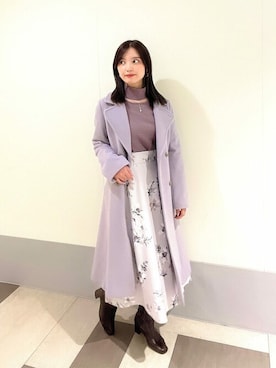 「花柄」｜「アイテム（チェスターコート）」を使った、PROPORTION STAFFさん（レディース・158cm）の秋コーディネート