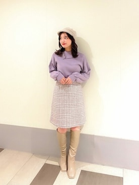 「タートルネック」｜「アイテム（キャスケット）」を使った、PROPORTION STAFFさん（レディース・158cm）の秋コーディネート