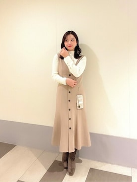 「アイテム（ストール/ショール、シルバー系）」を使った、PROPORTION STAFFさん（レディース・158cm）の秋コーディネート