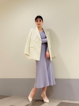 「PROPORTION BODY DRESSING（プロポーションボディドレッシング）のアイテム（テーラードジャケット）」を使った、PROPORTION STAFFさん（レディース・158cm）の春コーディネート