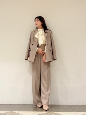 「PROPORTION BODY DRESSING（プロポーションボディドレッシング）のアイテム（テーラードジャケット）」を使った、PROPORTION STAFFさん（レディース・158cm）の秋コーディネート