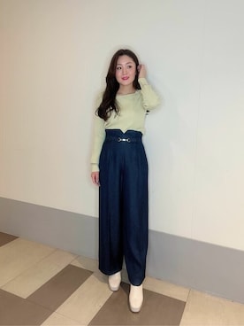 「PROPORTION BODY DRESSING（プロポーションボディドレッシング）のアイテム（パンツ）」を使った、PROPORTION STAFFさん（レディース・156cm）の冬コーディネート