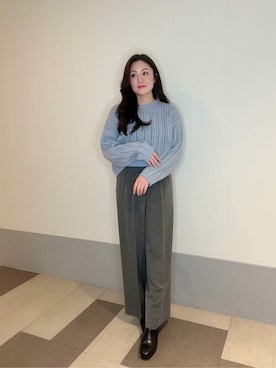 「PROPORTION BODY DRESSING（プロポーションボディドレッシング）のアイテム（パンツ）」を使った、PROPORTION STAFFさん（レディース・156cm）の冬コーディネート