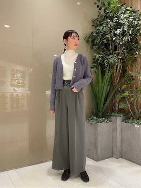 「PROPORTION BODY DRESSING（プロポーションボディドレッシング）のアイテム（パンツ）」を使った、PROPORTION STAFFさん（レディース・162cm）の冬コーディネート