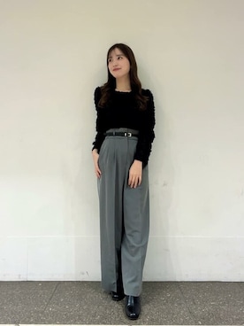 「PROPORTION BODY DRESSING（プロポーションボディドレッシング）のアイテム（パンツ）」を使った、PROPORTION STAFFさん（レディース・158cm）の冬コーディネート