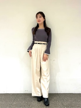 「PROPORTION BODY DRESSING（プロポーションボディドレッシング）のアイテム（パンツ）」を使った、PROPORTION STAFFさん（レディース・158cm）の冬コーディネート