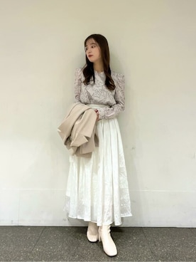 「PROPORTION BODY DRESSING（プロポーションボディドレッシング）のアイテム（テーラードジャケット）」を使った、PROPORTION STAFFさん（レディース・158cm）の冬コーディネート