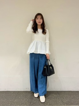 「PROPORTION BODY DRESSING（プロポーションボディドレッシング）のアイテム（パンツ）」を使った、PROPORTION STAFFさん（レディース・158cm）の冬コーディネート