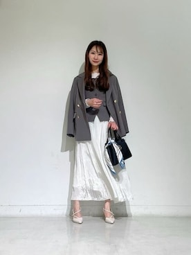 「PROPORTION BODY DRESSING（プロポーションボディドレッシング）のアイテム（テーラードジャケット）」を使った、PROPORTION STAFFさん（レディース・160cm）の春コーディネート