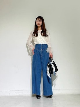 「PROPORTION BODY DRESSING（プロポーションボディドレッシング）のアイテム（パンツ）」を使った、PROPORTION STAFFさん（レディース・160cm）の春コーディネート