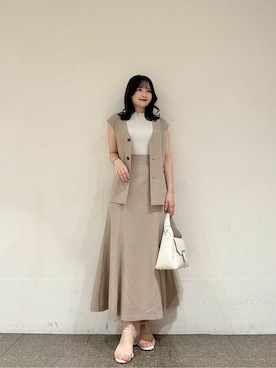「PROPORTION BODY DRESSING（プロポーションボディドレッシング）のアイテム（テーラードジャケット）」を使った、PROPORTION STAFFさん（レディース・156cm）の夏コーディネート
