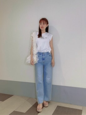 「PROPORTION BODY DRESSING（プロポーションボディドレッシング）のアイテム（パンツ）」を使った、PROPORTION STAFFさん（レディース・165cm）の夏コーディネート