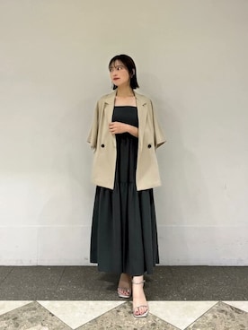 「PROPORTION BODY DRESSING（プロポーションボディドレッシング）のアイテム（テーラードジャケット）」を使った、PROPORTION STAFFさん（レディース・158cm）の夏コーディネート