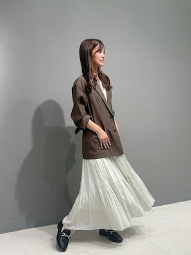 「PROPORTION BODY DRESSING（プロポーションボディドレッシング）のアイテム（テーラードジャケット）」を使った、PROPORTION STAFFさん（レディース・159cm）の秋コーディネート