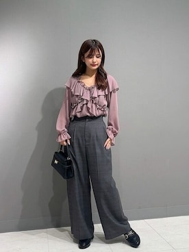 「PROPORTION BODY DRESSING（プロポーションボディドレッシング）のアイテム（パンツ）」を使った、PROPORTION STAFFさん（レディース・159cm）の秋コーディネート