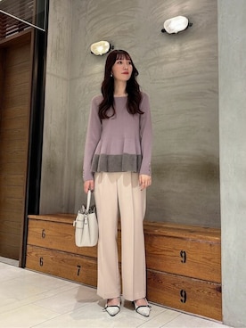 「PROPORTION BODY DRESSING（プロポーションボディドレッシング）のアイテム（パンツ）」を使った、PROPORTION STAFFさん（レディース・162cm）の秋コーディネート