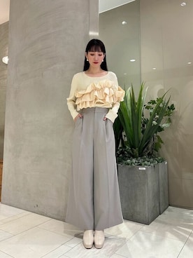 「PROPORTION BODY DRESSING（プロポーションボディドレッシング）のアイテム（パンツ）」を使った、PROPORTION STAFFさん（レディース・162cm）の秋コーディネート