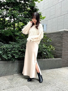「PROPORTION BODY DRESSING（プロポーションボディドレッシング）のアイテム（スカート）」を使った、PROPORTION STAFFさん（レディース・161cm）の秋コーディネート