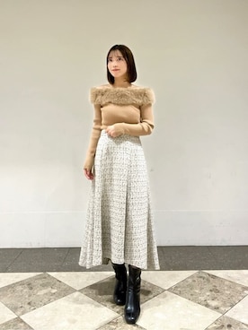 「PROPORTION BODY DRESSING（プロポーションボディドレッシング）のアイテム（スカート）」を使った、PROPORTION STAFFさん（レディース・158cm）の秋コーディネート