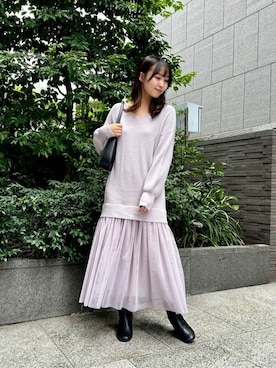 「PROPORTION BODY DRESSING（プロポーションボディドレッシング）のアイテム（ワンピース/ドレス）」を使った、PROPORTION STAFFさん（レディース・161cm）の秋コーディネート