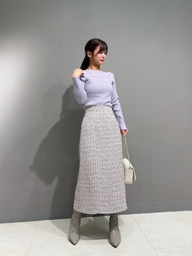「PROPORTION BODY DRESSING（プロポーションボディドレッシング）のアイテム（スカート）」を使った、PROPORTION STAFFさん（レディース・159cm）の冬コーディネート