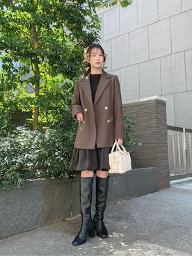 「PROPORTION BODY DRESSING（プロポーションボディドレッシング）のアイテム（テーラードジャケット）」を使った、PROPORTION STAFFさん（レディース・153cm）の冬コーディネート