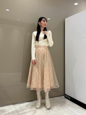「PROPORTION BODY DRESSING（プロポーションボディドレッシング）のアイテム（スカート）」を使った、PROPORTION STAFFさん（レディース・162cm）の冬コーディネート