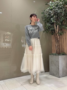 「PROPORTION BODY DRESSING（プロポーションボディドレッシング）のアイテム（スカート）」を使った、PROPORTION STAFFさん（レディース・162cm）の冬コーディネート