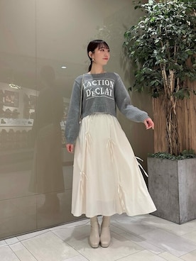 「PROPORTION BODY DRESSING（プロポーションボディドレッシング）のアイテム（スカート）」を使った、PROPORTION STAFFさん（レディース・162cm）の冬コーディネート